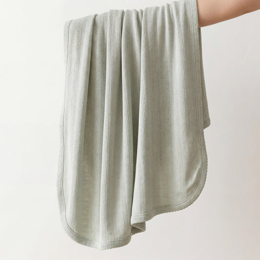 Pointelle Swaddle - Mist