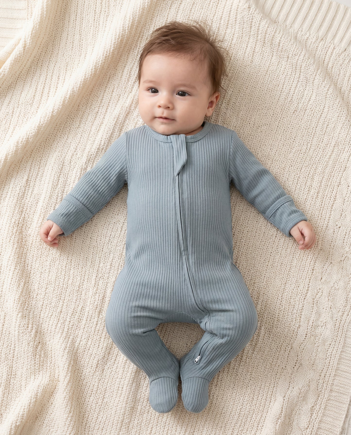 Ribbed Footed Sleepsuit - Dusk