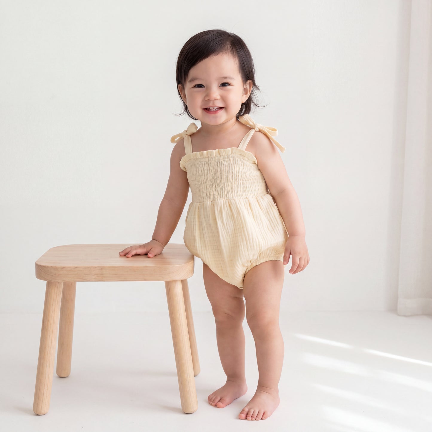Muslin Bubble Romper - Oat