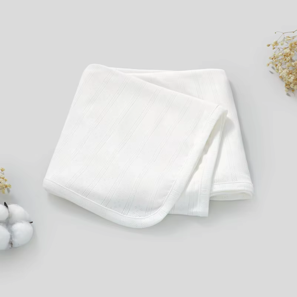 Pointelle Swaddle - White