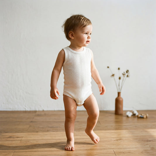 Pointelle Vest Bodysuit - White