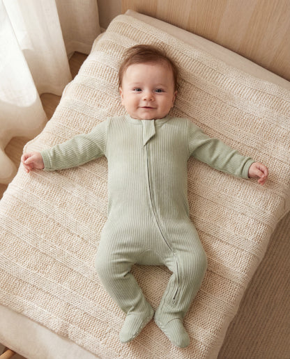 Ribbed Footed Sleepsuit - Mist