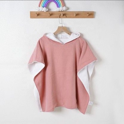 Muslin Terry Poncho - Petal