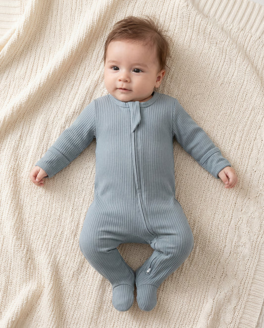 Ribbed Footed Sleepsuit - Dusk