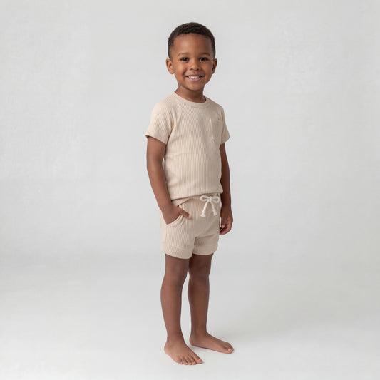Short Sleeve Sleep Set -Oat