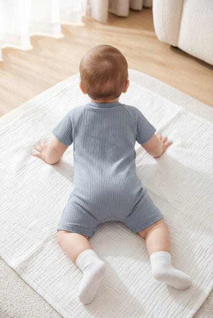 Ribbed Zip Romper - Dusk