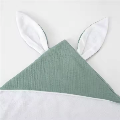 Rabit Hooded Organic Muslin Towel