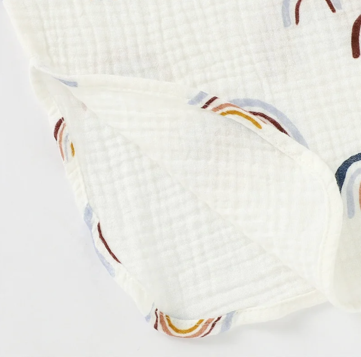 Rainbow Hooded Organic Muslin Bathrobe