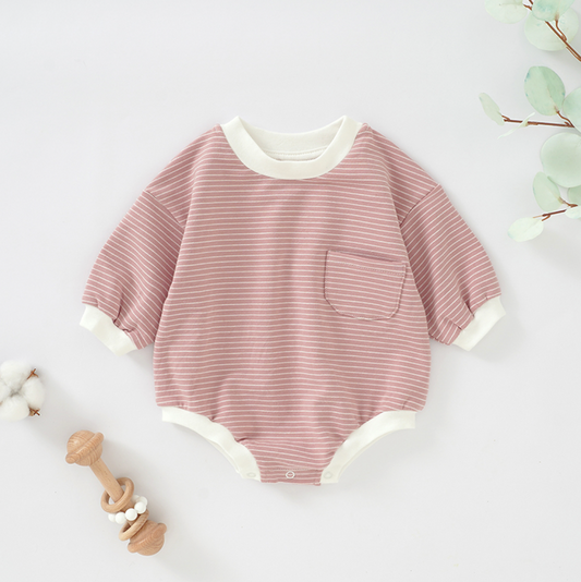 Stripped Organic Cotton Bubble Romper