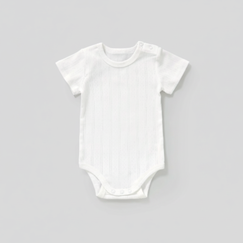 Pointelle Knit Bodysuit - White