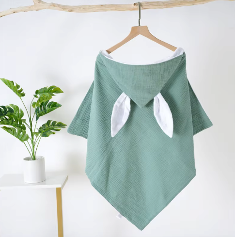 Rabit Hooded Organic Muslin Towel