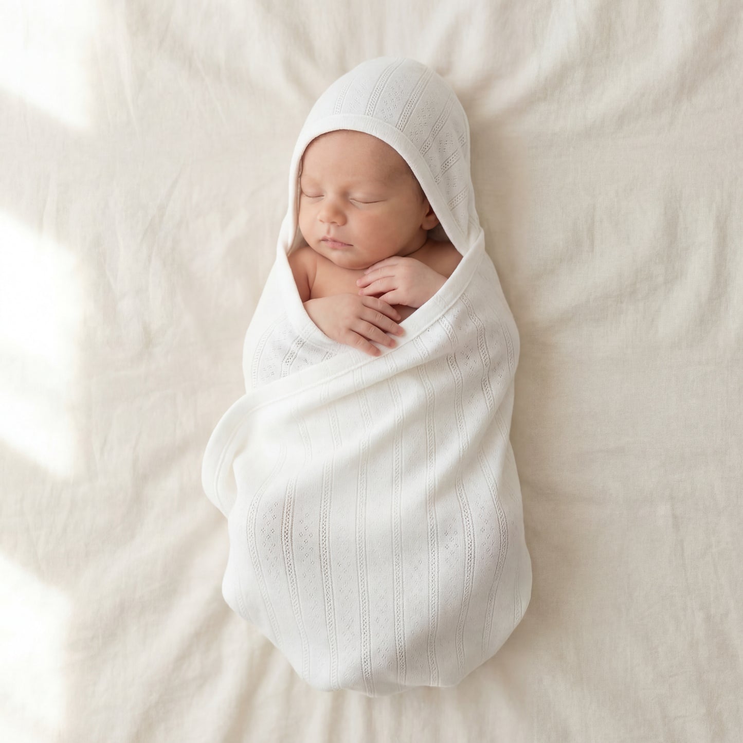 Pointelle Swaddle - White